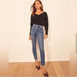 Reformation High Rise Skinny Crop Jeans, Size 28